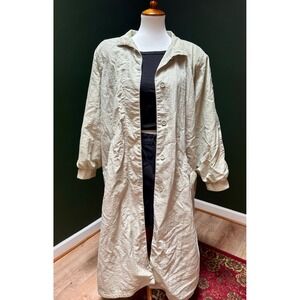 Vintage Fleet Street Beige Lightweight Floor Length Collared Jacket Women's 10‎